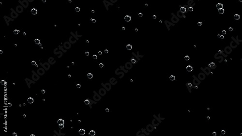 Beautiful motion through the underwater bubbles cloud on black and white backgrounds. Deep under sea level. Underwater bubbles mayhem.