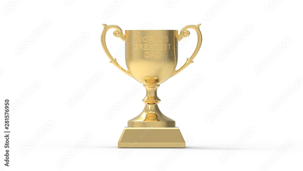 3D rendering of a prize trophy isolated in white studio background 3D rendering of a prize trophy isolated in white studio background
