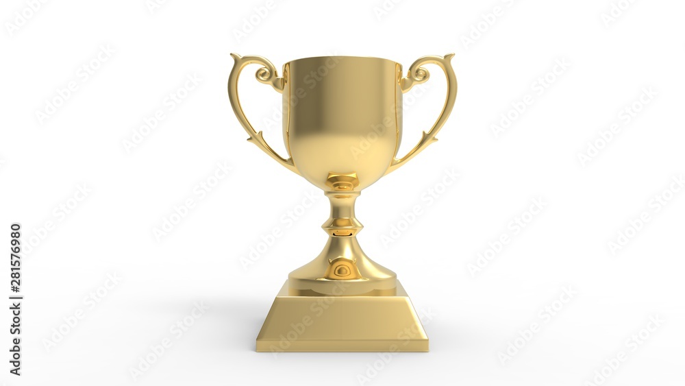 3D rendering of a prize trophy isolated in white studio background 3D rendering of a prize trophy isolated in white studio background