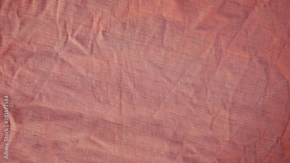 texture of red fabric background, orange cotton cloth texture