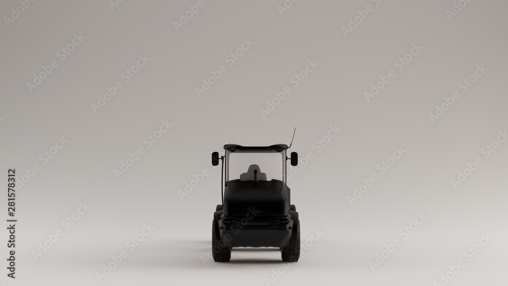 Black Industrial Bucket Loader Excavator 3d illustration 3d rendering