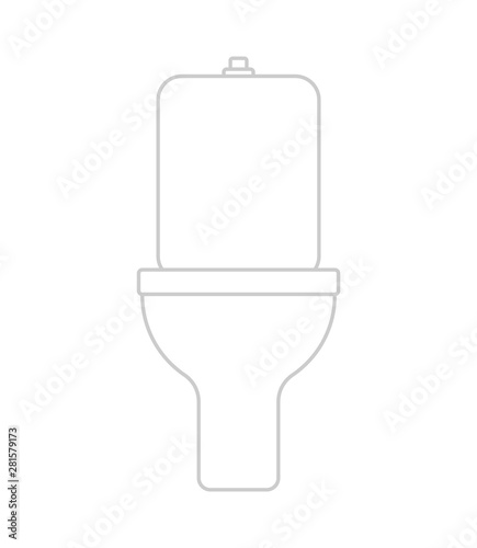 Toilet front view isolated. WC icon. Vector illustration
