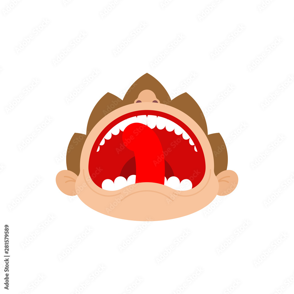 Boy crying open mouth. Child tantrum vector illustration Boy crying open mouth. Child tantrum vector illustration