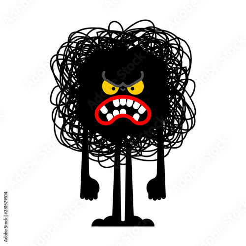 Hatred Black monster. Hater sign. Vector illustration