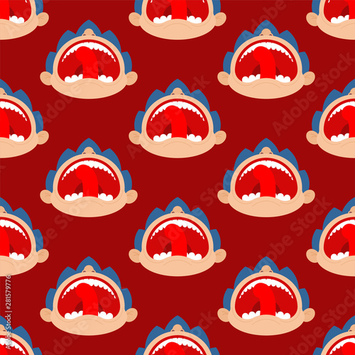 Boy crying open mouth pattern seamless. Child tantrum background  