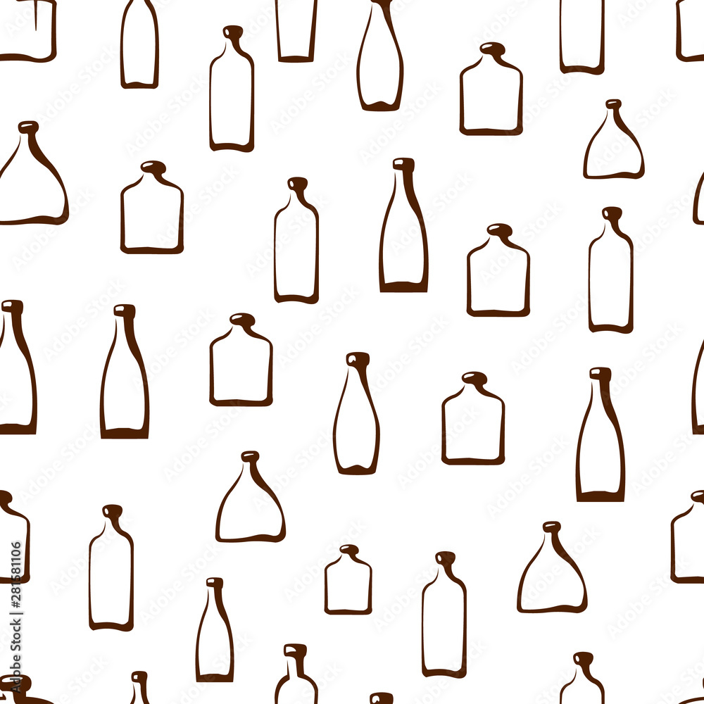 Seamless texture of bottles Seamless texture of bottles