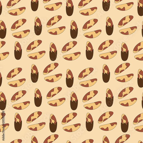 Seamless pattern of brazil nut in cartoon style