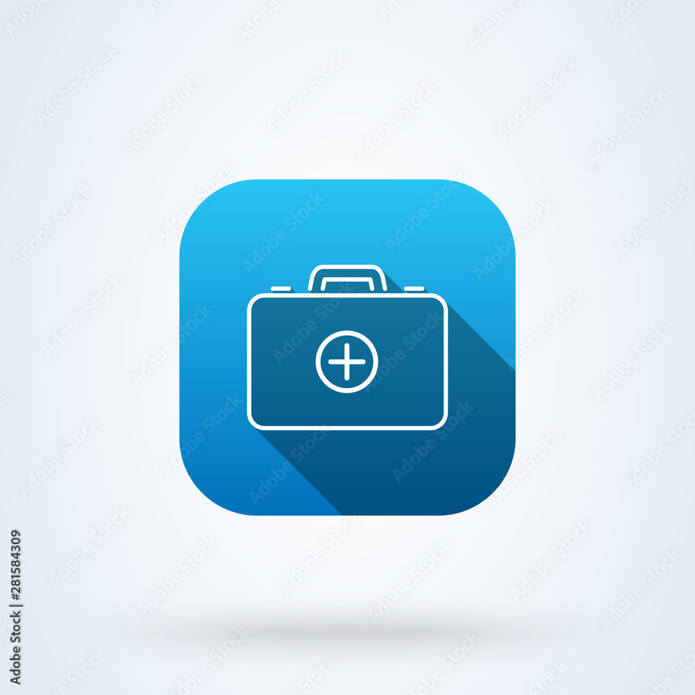 Medical First Aid Kit. line art Simple modern icon design illustration. Medical First Aid Kit. line art Simple modern icon design illustration.