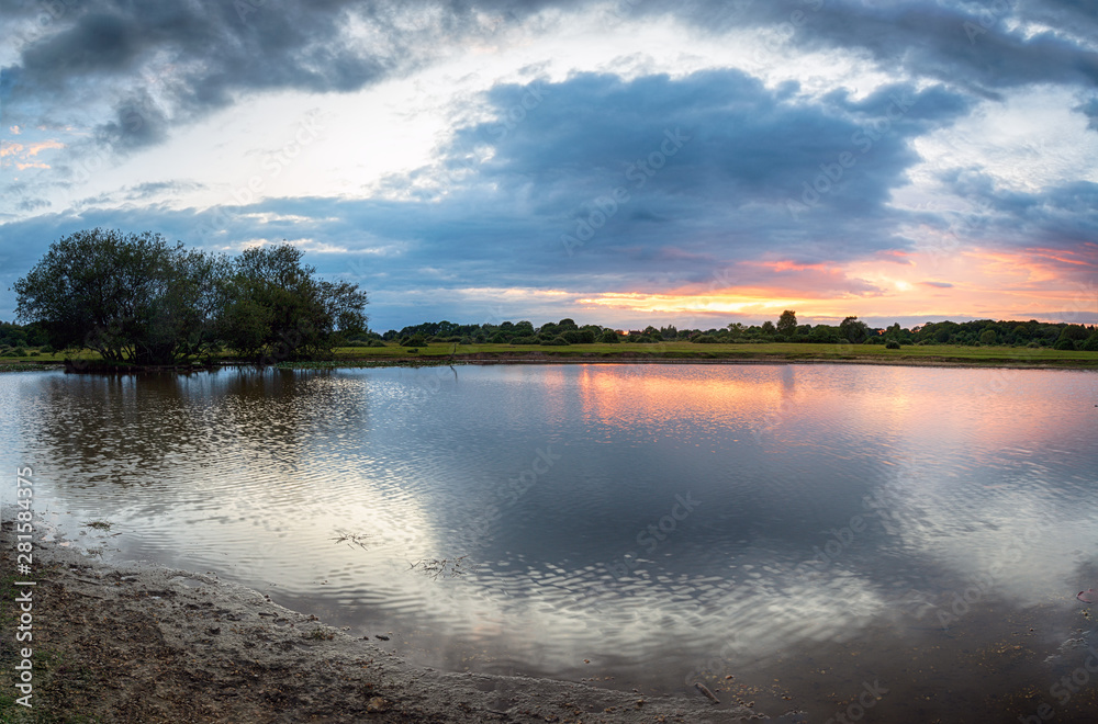 Stormy sunset over Janesmoor Pond