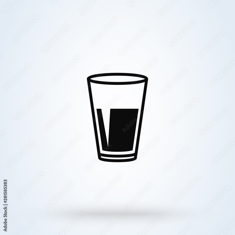 water glass Simple modern icon design illustration. water glass Simple modern icon design illustration.