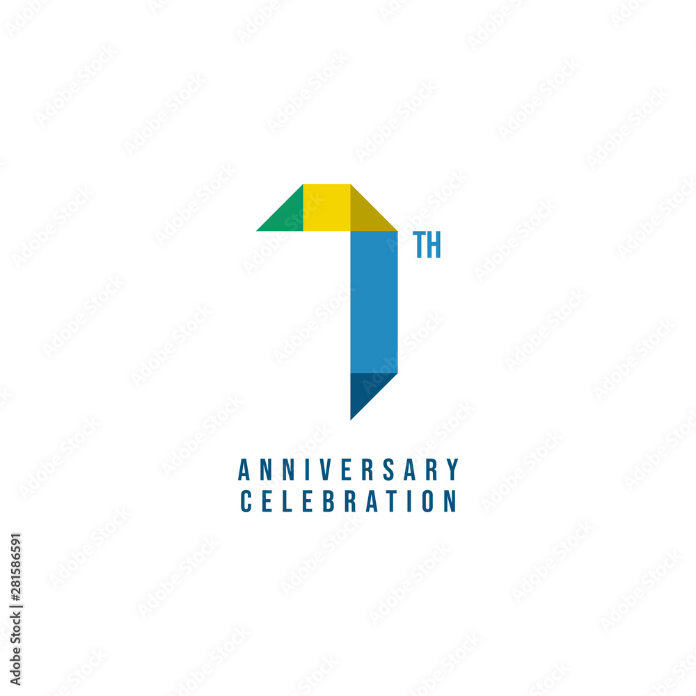 7 Th Anniversary Celebration Vector Template Design Illustration
