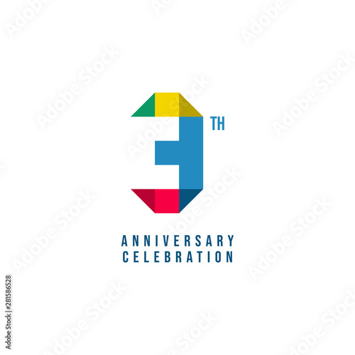 Free Download 3 Th Anniversary Celebration Vector Template Design Illustration - GFXLoad