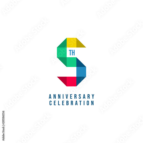 Free Download 5 Th Anniversary Celebration Vector Template Design Illustration - GFXLoad