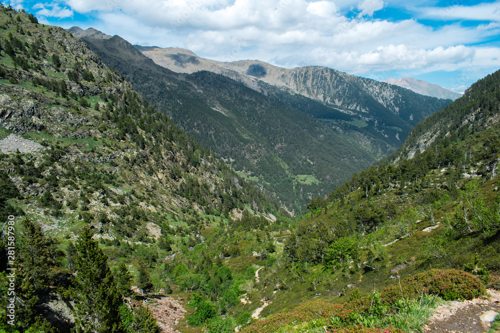 Beautiful landscape mountains in summer at Parc Natural del Comapedrosa, Andorra