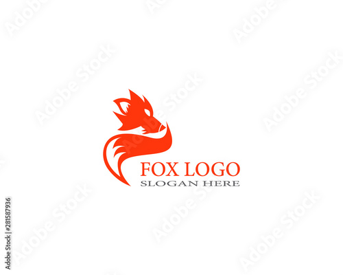 Creative fox head logo symbol vector design