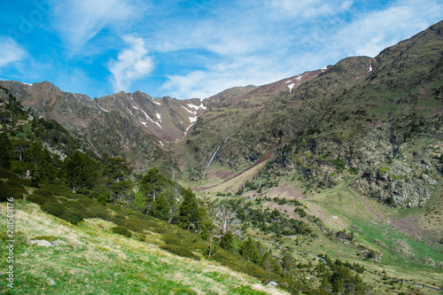 Beautiful landscape mountains in summer at Parc Natural del Comapedrosa, Andorra