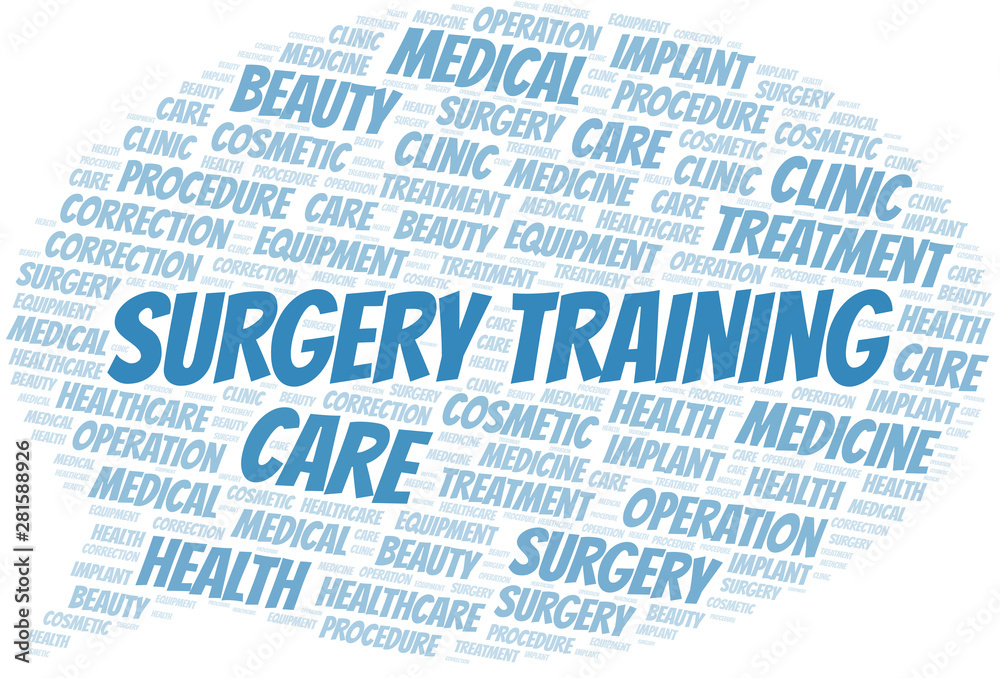 Surgery Training word cloud vector made with text only. Surgery Training word cloud vector made with text only.
