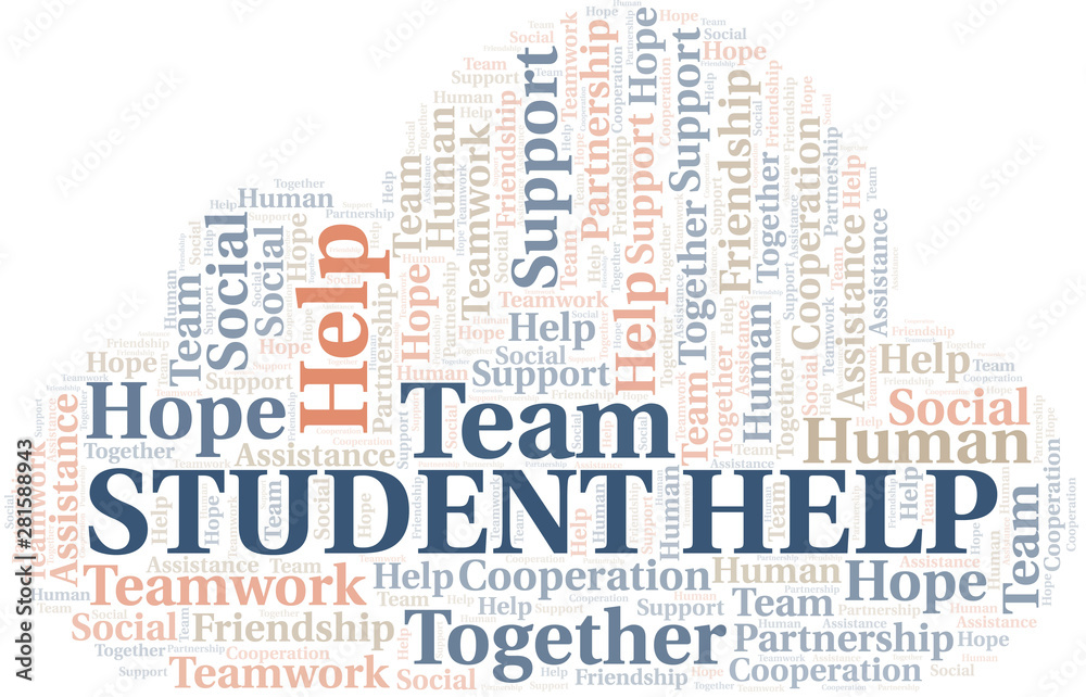 Student Help word cloud. Vector made with text only. Student Help word cloud. Vector made with text only.
