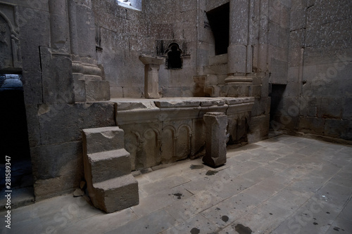 The interior of the ancient temples with lighting with light from the windows.