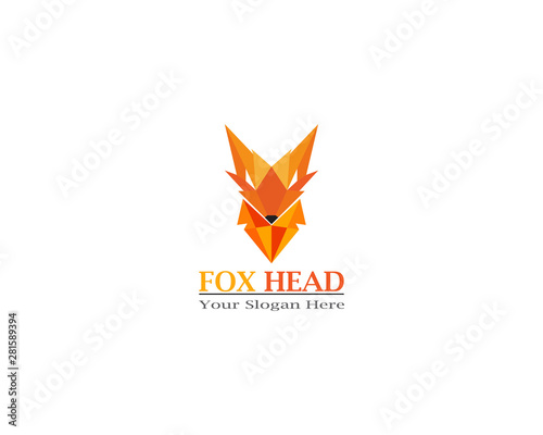 Fox head animal logo and symbol template