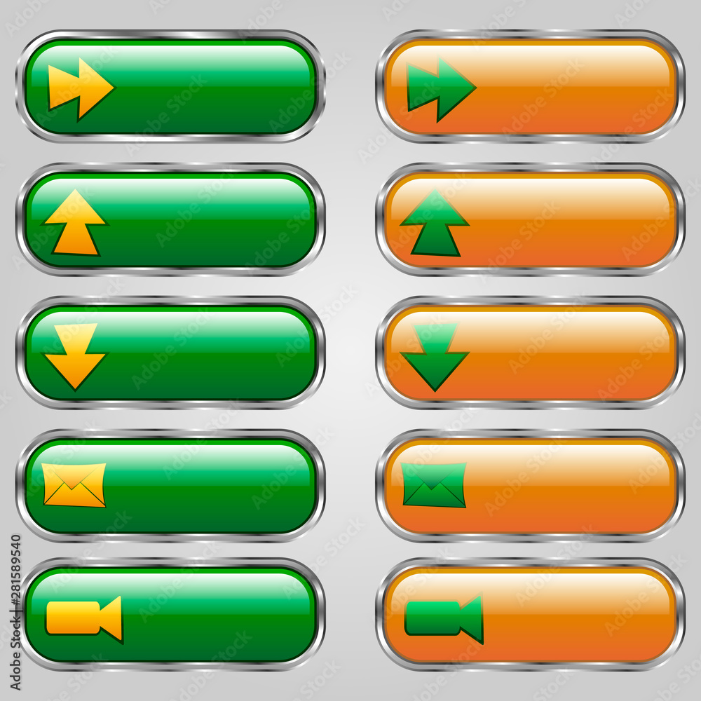 Buttons, icon, glass Buttons, icon, glass