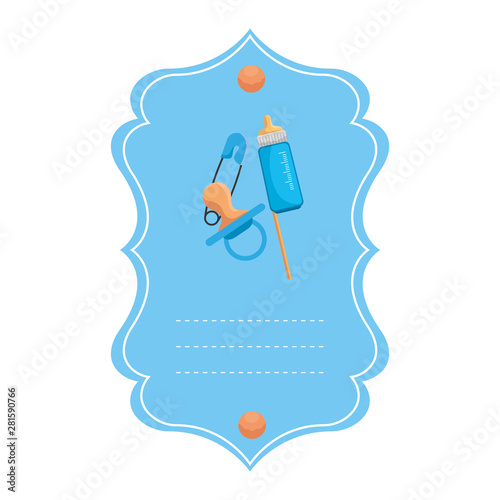 baby shower card with clothes pin and pacifier