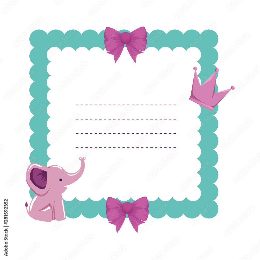 baby shower card with little elephant