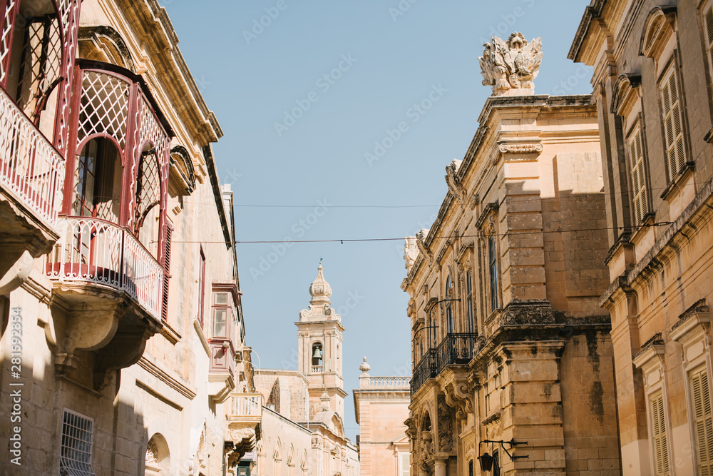 traditional streets of Mdina in Malta