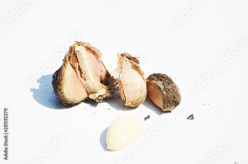 Cloves of garlic isolated on white background,photo