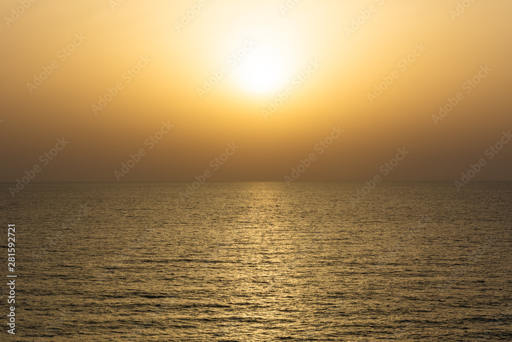 Sunset by the Mediterranean sea