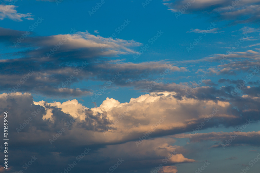 blue sky with clouds. place to insert text. natural background blue sky with clouds. place to insert text. natural background