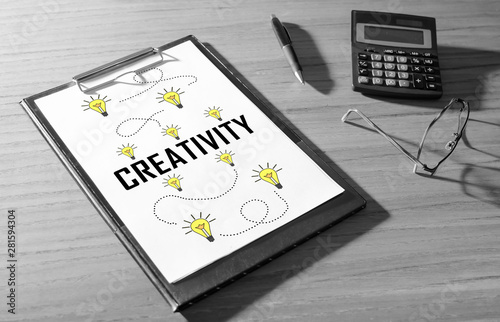 Creativity concept on a desk