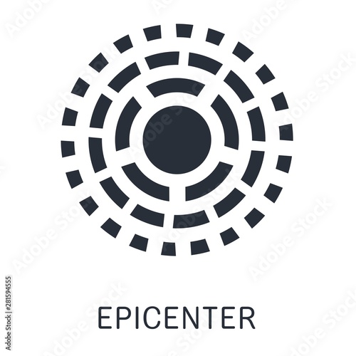 Epicenter. Vector icon on white background.