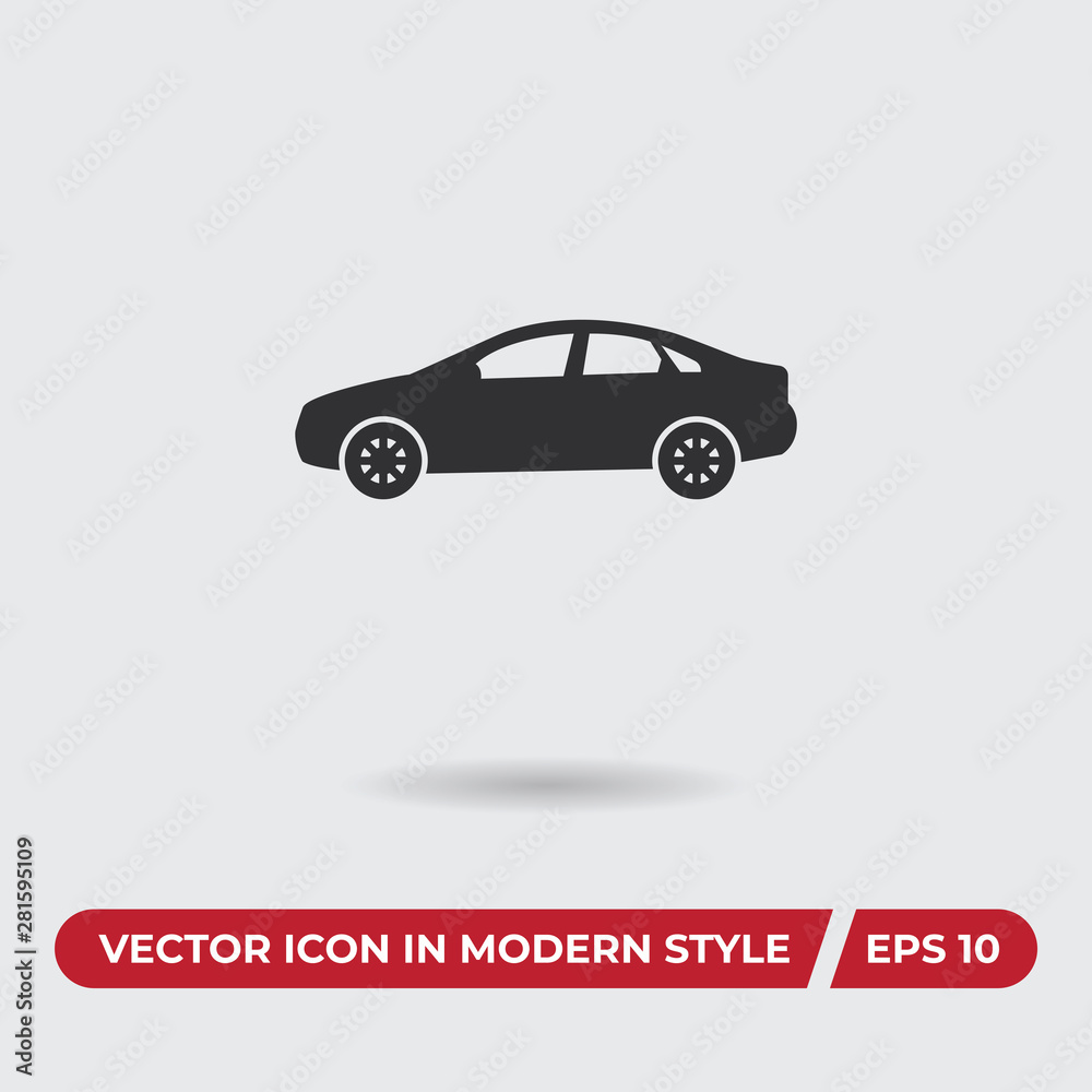 Sedan car vector icon in modern style for web site and mobile app