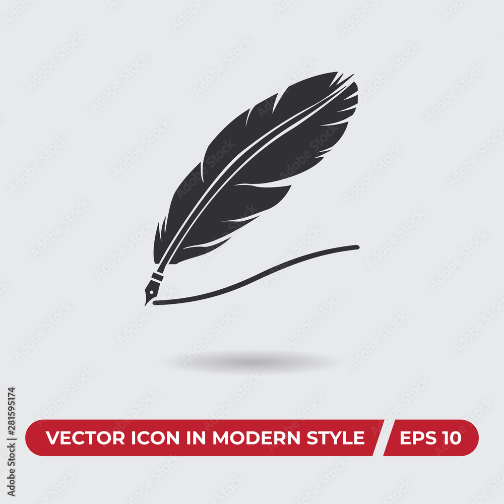 Quill vector icon in modern style for web site and mobile app Quill vector icon in modern style for web site and mobile app