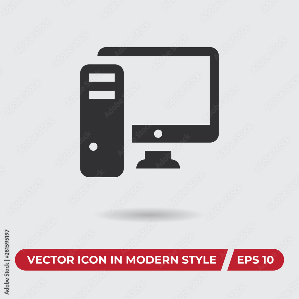 Pc computer vector icon in modern style for web site and mobile app Pc computer vector icon in modern style for web site and mobile app