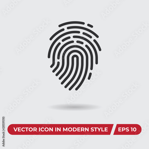Fingerprint vector icon in modern style for web site and mobile app