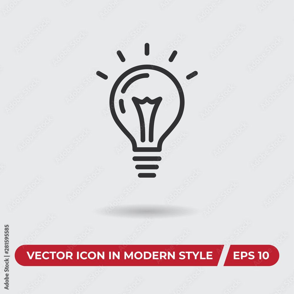 Light bulb vector icon in modern style for web site and mobile app Light bulb vector icon in modern style for web site and mobile app