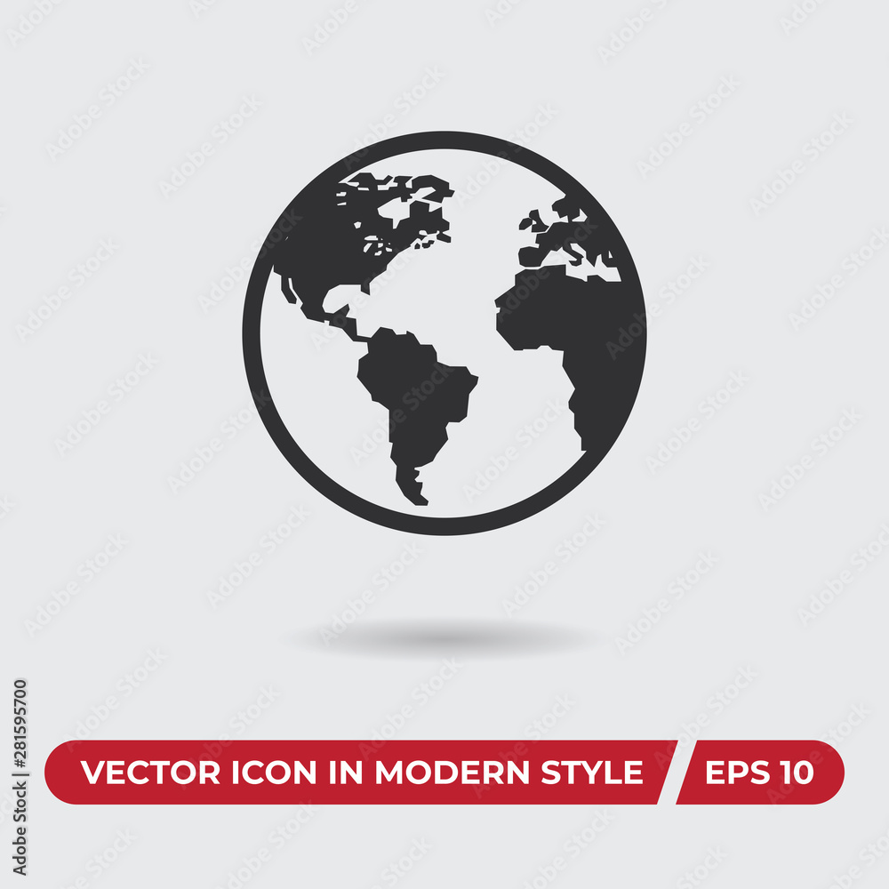 World vector icon in modern style for web site and mobile app World vector icon in modern style for web site and mobile app