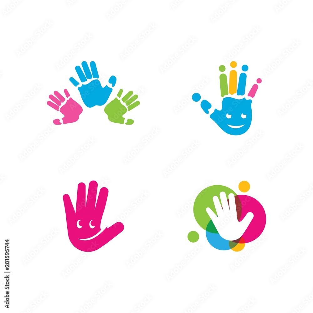 Fototapeta premium kids hands logo