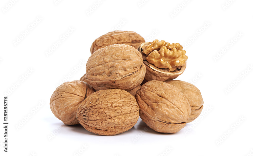 Walnuts isolated on a white background Walnuts isolated on a white background