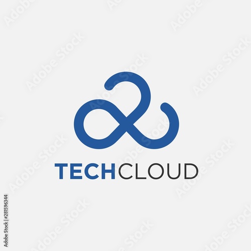 Logo design templates for cloud technology