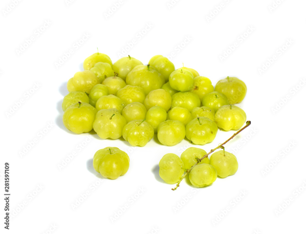 star gooseberry isolated on white background star gooseberry isolated on white background