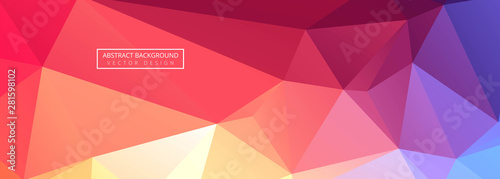 Abstract colorful polygon header background