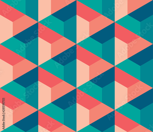 Decorative pattern for the background, tile and textiles. It is assembled from modular parts. Vector. Seamless.
