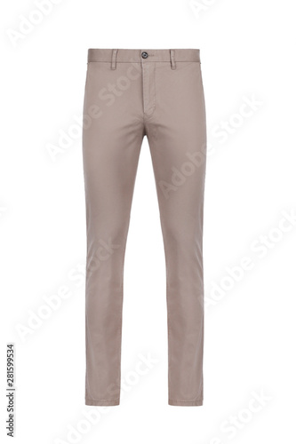 Front views of brown trousers