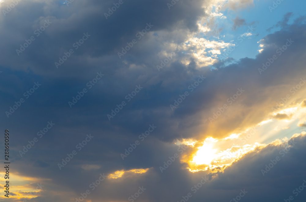 bright blue sky. heavy clouds and clouds before the rain. Natural background bright blue sky. heavy clouds and clouds before the rain. Natural background