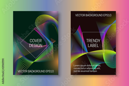 Vibrant cover template with colorful fantasy backdrop. Trendy brochures or packaging backgrounds.