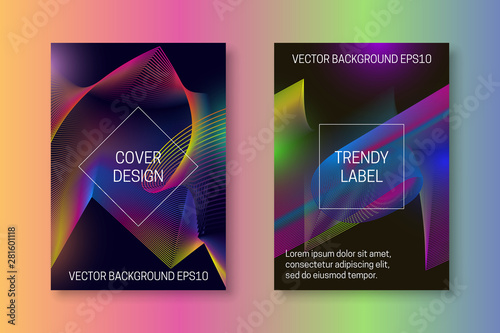 Vibrant cover template with colorful fantastic backdrop. Trendy brochures or packaging backgrounds.