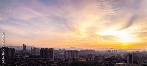 Sunrise over Petaling Jaya and Kuala Lumpur, Malaysia